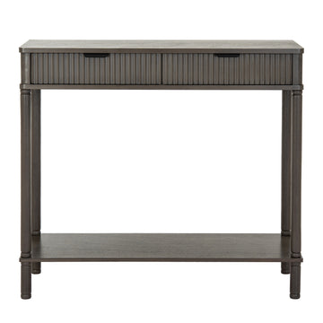 Reed 2 Drawer Console Table – Natural Wood Finish