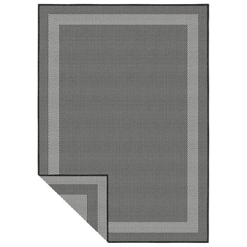 Duo Weave Indoor Outdoor Border Charcoal Rug 170 x 120cm