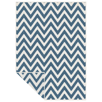 Duo Weave Indoor Outdoor Chevron Ocean Rug 170 x 120cm