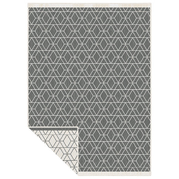 Duo Weave Indoor Outdoor Diamonds Grey Rug 170 x 120cm