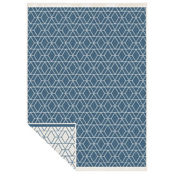 Duo Weave Indoor Outdoor Diamonds Ocean Rug 170 x 120cm