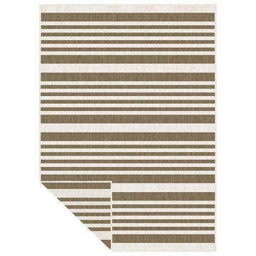 Duo Weave Indoor Outdoor Modern Stripes Natural Rug 170 x 120cm