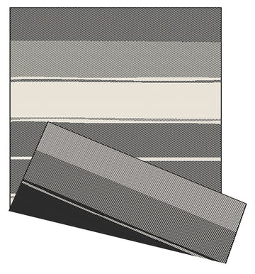 Duo Weave Indoor Outdoor Tonal Stripes Charcoal Rug 170 x 120cm