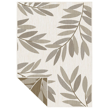 Duo Weave Indoor Outdoor Trailing Leaves Beige Rug 170 x 120cm