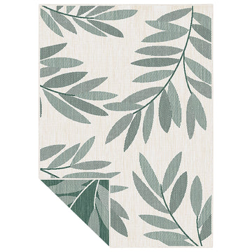 Duo Weave Indoor Outdoor Trailing Leaves Green Rug 170 x 120cm