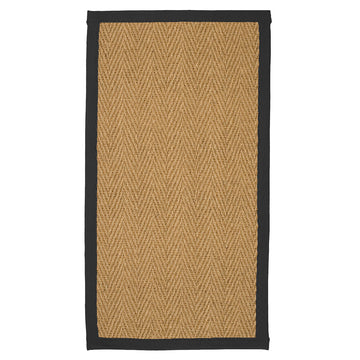 Herringbone Black 122 x 66cm Area Rug