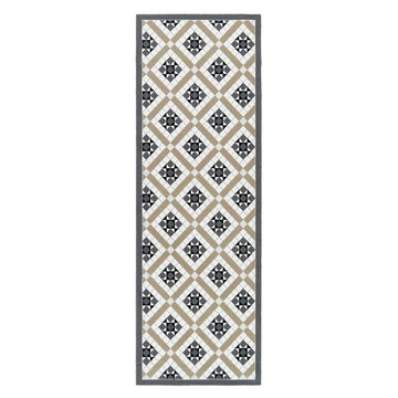 Kensington Beige Tile Runner Rug 150 x 50cm