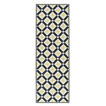 Kensington Ochre Tile Runner Rug 150 x 50cm