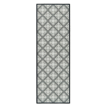 Kensington Victorian Tile Sage Runner Rug 150 x 50cm
