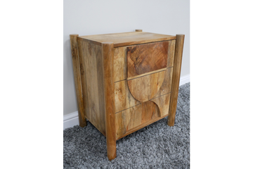 Acacia Wood Bedside Cabinet – Contemporary Wooden Bedside Table