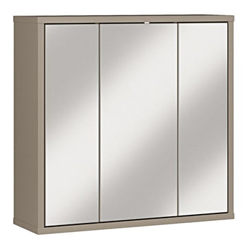 Alice Springs Hanging Mirror Cupboard with 3 Doors in Taupe