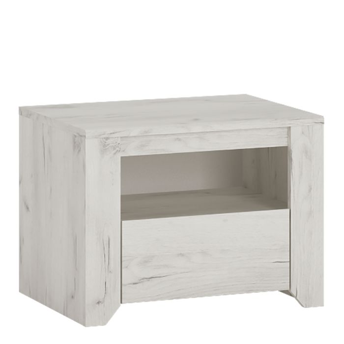 Angel 1 Drawer Bedside Cabinet in Light Wood Effect