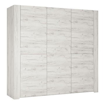 Angel 3 Door Wardrobe in White Oak effect
