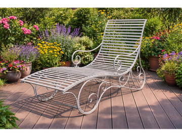 Antique Grey Lounger – Outdoor Garden Lounge Chair