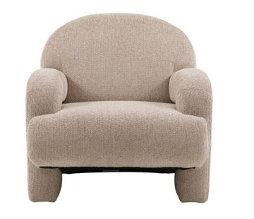 Aros Curved Upholstered Accent Armchair – Natural | Also Available in Brandy