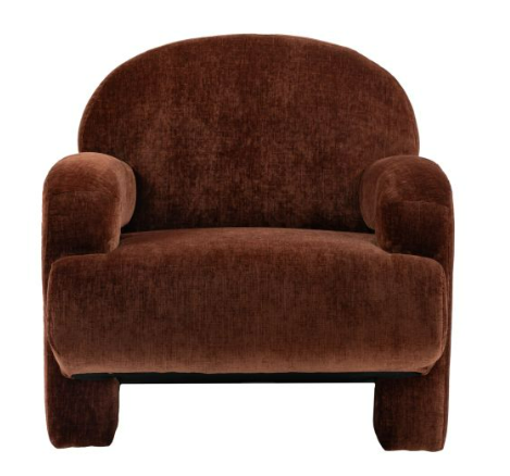 Aros Curved Upholstered Accent Armchair – Natural | Also Available in Brandy