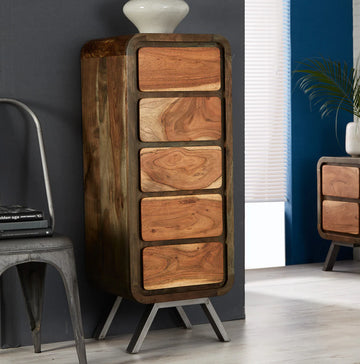 Aspen 5 Drawer Tall Chest – Solid Wood Storage Chest