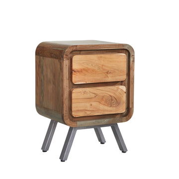 Aspen Lamp Table – 2 Drawer Solid Wood Side Table