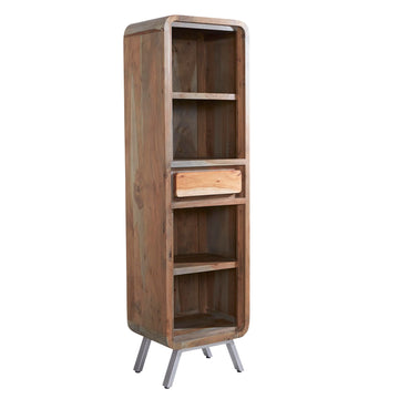 Aspen Narrow Bookcase – Solid Wood Tall Storage Shelf