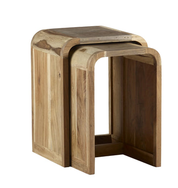 Aspen Nest of 2 Tables – Solid Wood Nesting Side Tables