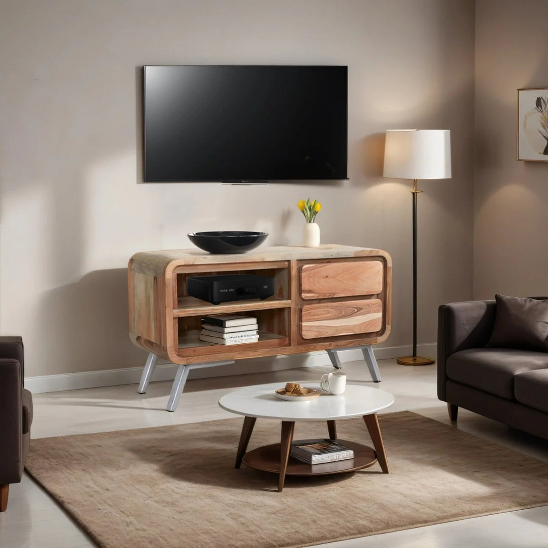 Aspen Medium TV Cabinet – Solid Wood Media Unit
