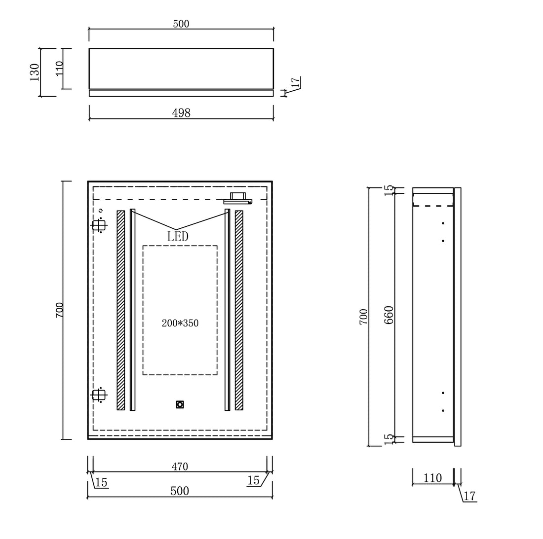 Intro Bathroom Cabinet – Shaver Socket & Colour Lighting