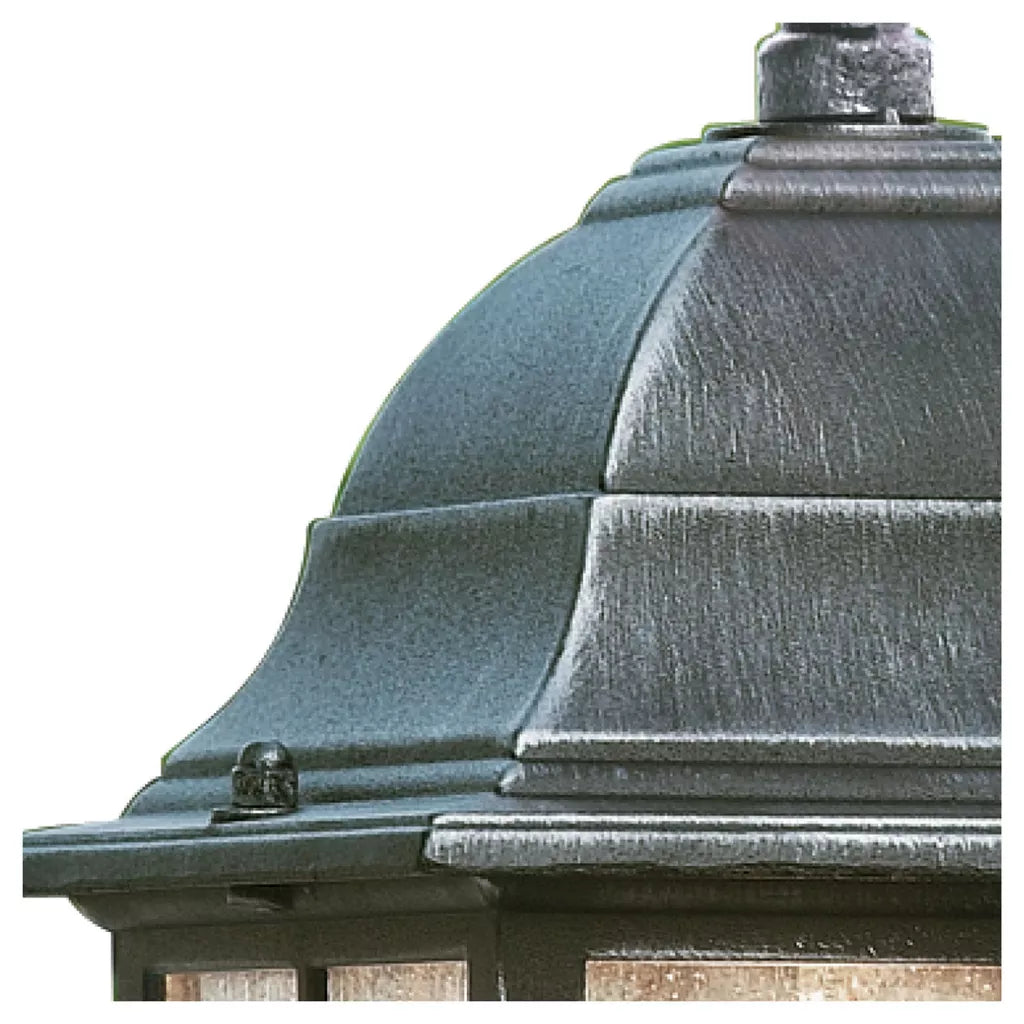 Genoa Outdoor Pendant Light – Black & Silver Metal Glass