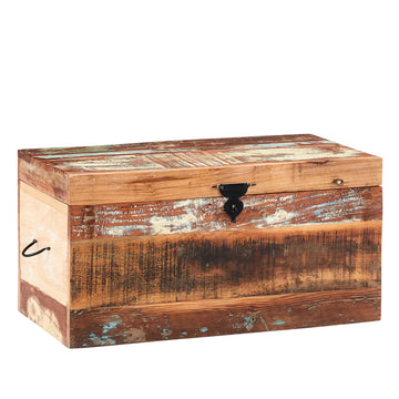 Coastal Trunk Box – Solid Wood Storage Chest0