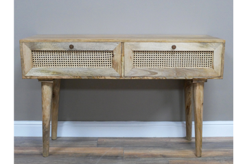 Rattan Desk – Contemporary Boho Style Home Office Desk