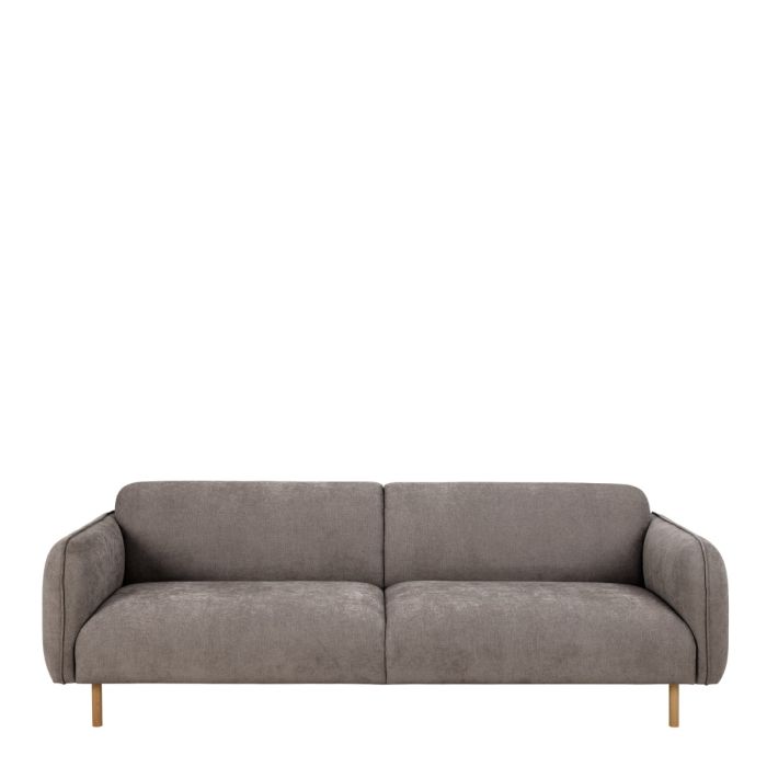 Westham 3 Seater Sofa – Dusty Brown Fabric & Oak Base