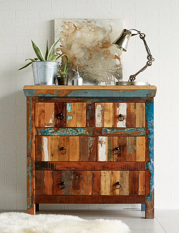 Coastal 4 Drawer Chest – Solid Wood Storage Chest