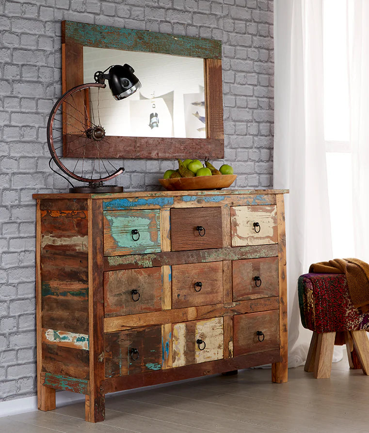 Coastal 9 Drawer Chest – Solid Wood Wide Storage Chest
