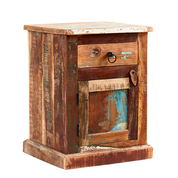 Coastal Bedside Table – Solid Wood 1 Drawer Nightstand