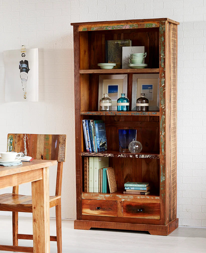 Coastal Large Bookcase – Solid Wood Storage & Display Unit