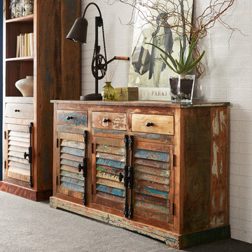 Coastal Large Sideboard – Solid Wood Storage Cabinet