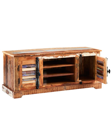 Coastal TV Cabinet – Solid Wood Media Unit Storage