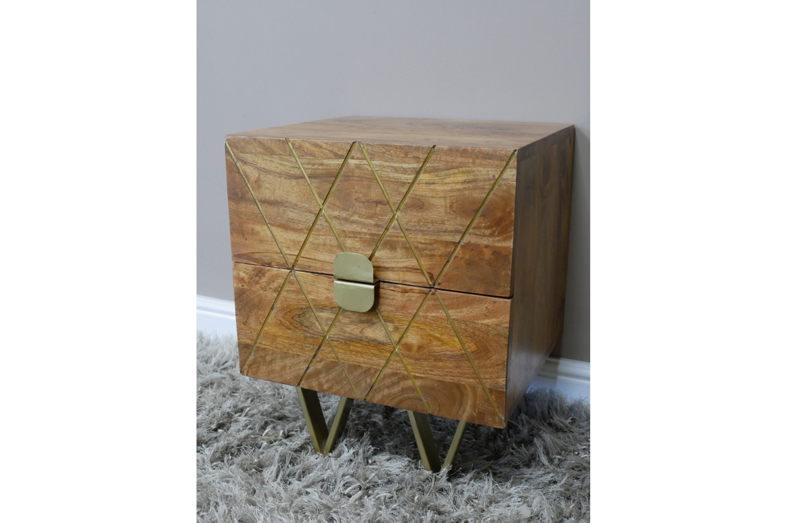 Wooden Bedside Cabinet – Drawer Storage Nightstand Table