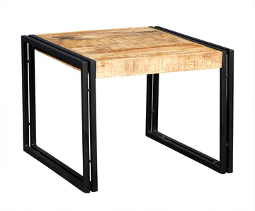 Cosmo Industrial Small Coffee Table – Compact Wood & Metal Centre Table
