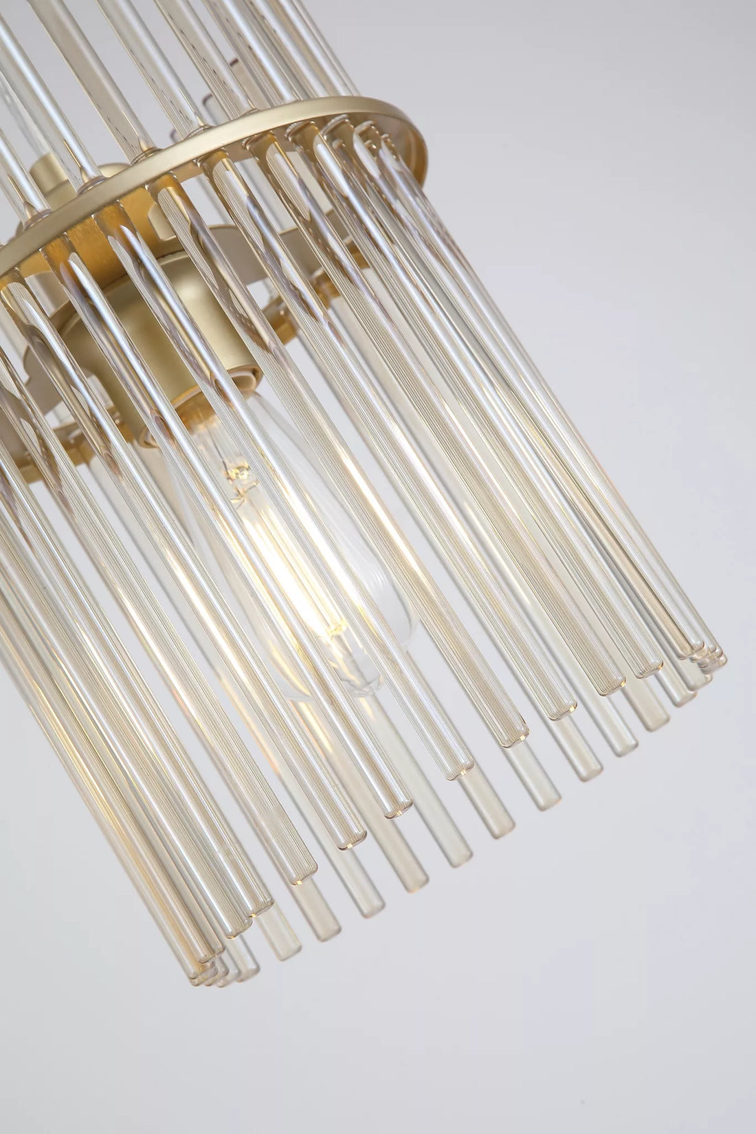Swizzle Pendant Light – Metal with Decorative Rod Detail
