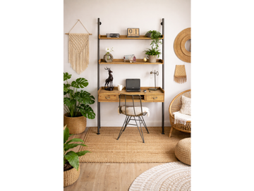 Desk with Shelves – Contemporary Workspace Desk with Storage
