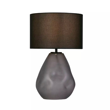 Devon Table Lamp – Punched Glass with Linen Shade