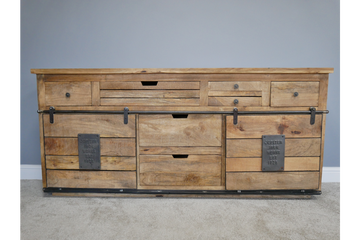 Jupiter Industrial Sideboard – Industrial Mango Wood & Metal Storage Sideboard
