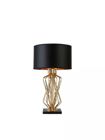 Ethan Table Lamp – Gold Metal & Black Marble Base