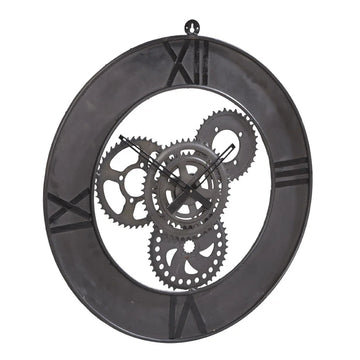Factory Metal Clock Large – Industrial Wall Clock Statement Timepiece