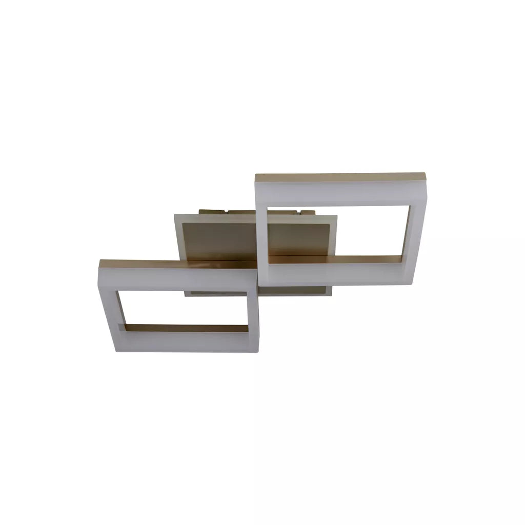 Fence LED Flush Ceiling Light – Gold & White Integrated LED