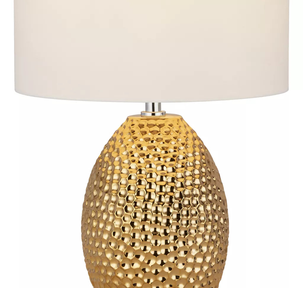 Nadine Table Lamp – Gold Ceramic with Fabric Shade