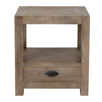 Haldon 1 Drawer Side Table with Shelf – Wooden Storage