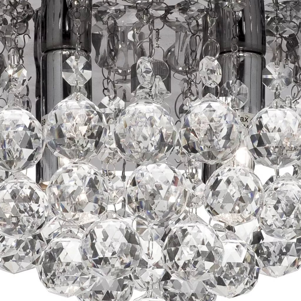 Hanna 4 Light Flush Ceiling Light – Chrome or Gold Metal with Clear Crystal