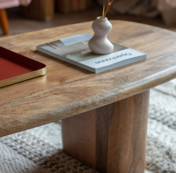 Hoffman Solid Mango Wood Coffee Table – Natural