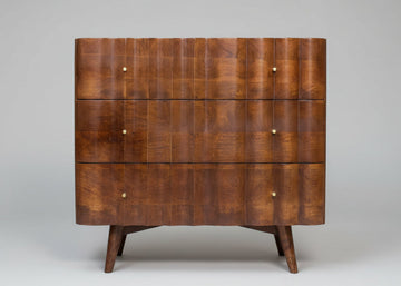 Indok Wooden Carved 3 Drawer Cabinet with Marble Top
